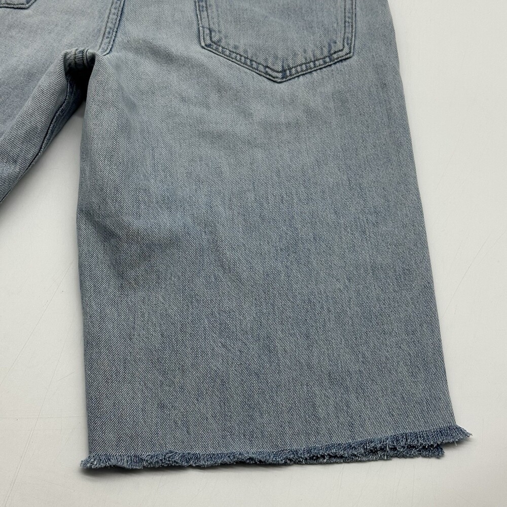 AGOLDE Criss Cross Upsized Women's Size 27 Light Wash Cut-Off Denim Jean Shorts - Picture 9 of 11